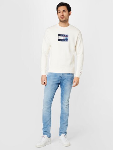 Tommy Jeans - Sudadera 'Tartan' en blanco