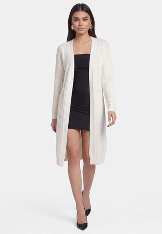 faina Gebreid vest in Wit: voorkant