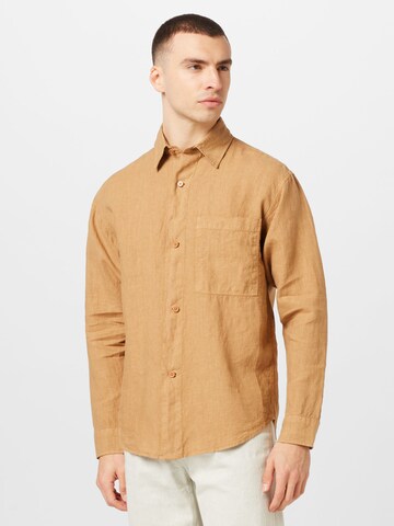 Coupe regular Chemise 'Adwin' NN07 en beige : devant