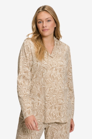 Ulla Popken Pajama Shirt in Beige: front