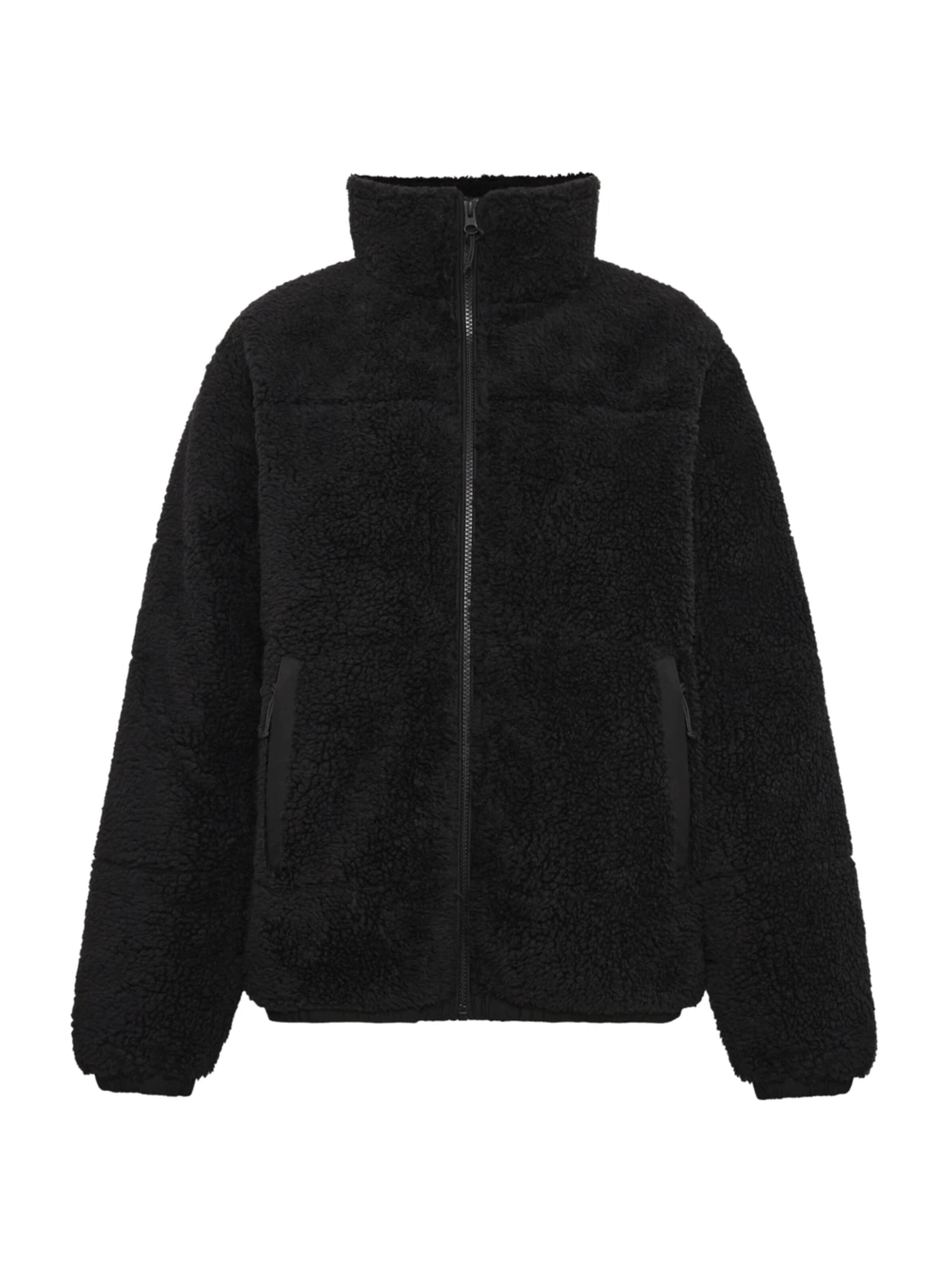 GRUNT Winter jacket 'GRLaus Teddy' in Black: front