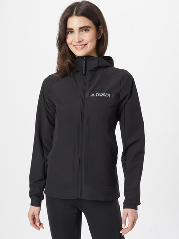 ADIDAS TERREX - Chaqueta de montaña en negro: frente