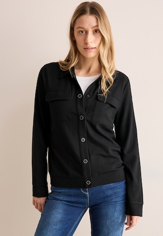 CECIL Zip-Up Hoodie in Black: front