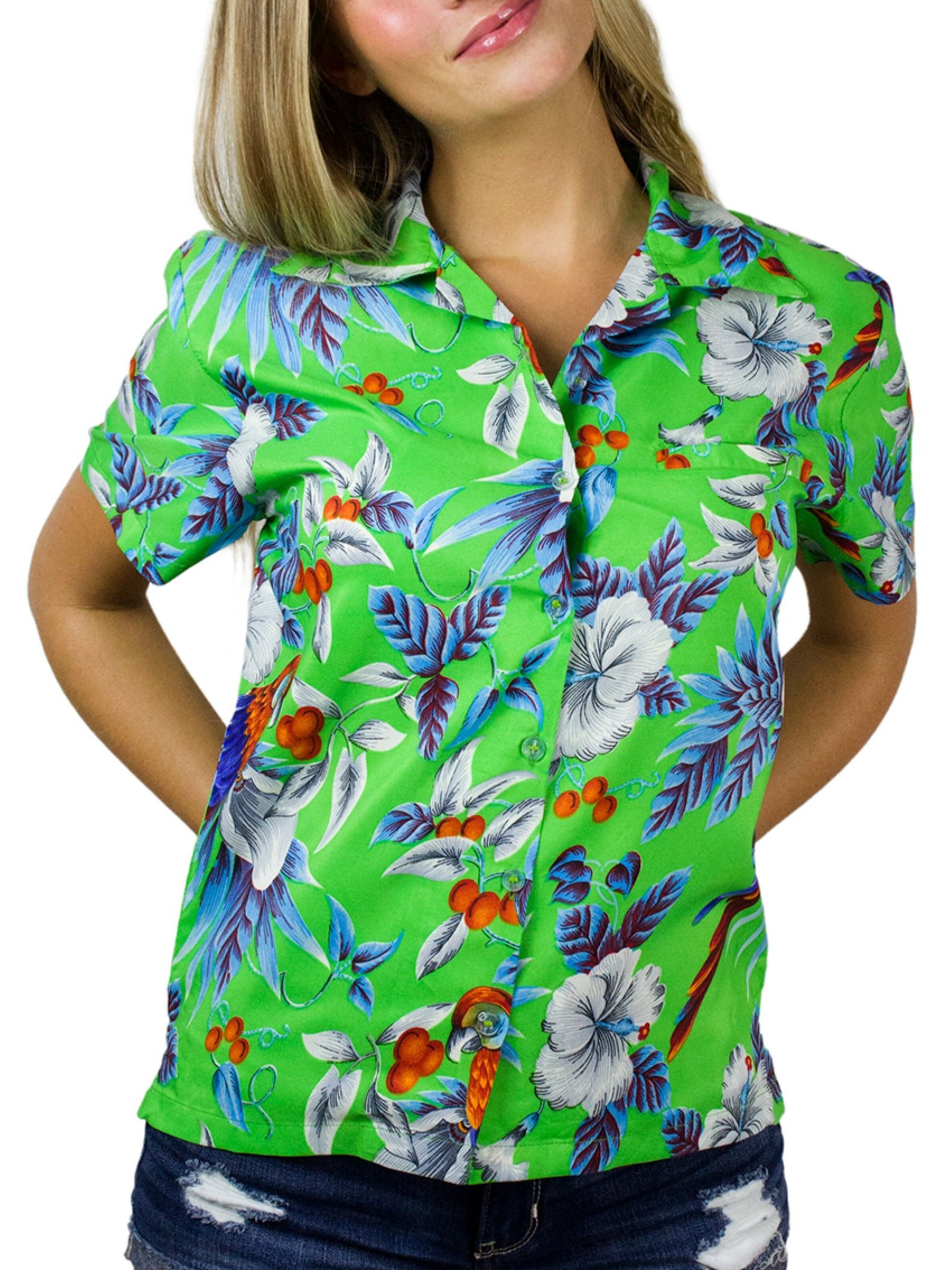 King Kameha Blouse 'Cherryparrot' in Yellow
