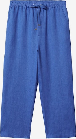 MANGO Kalhoty 'linen' – modrá: přední strana