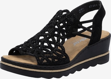juoda Rieker Sandalai: priekis
