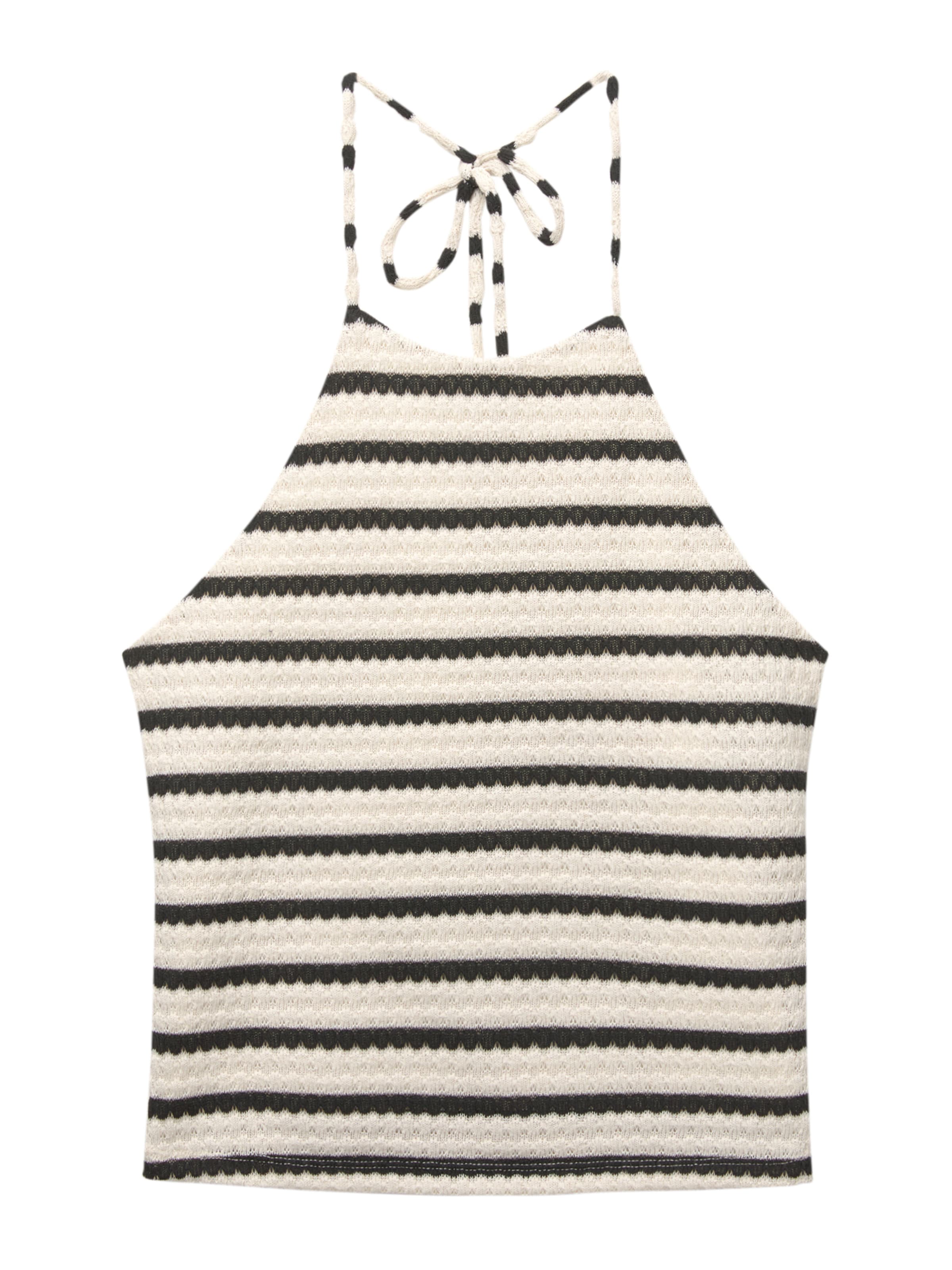 Pull&Bear Gebreide top in Zwart: voorkant