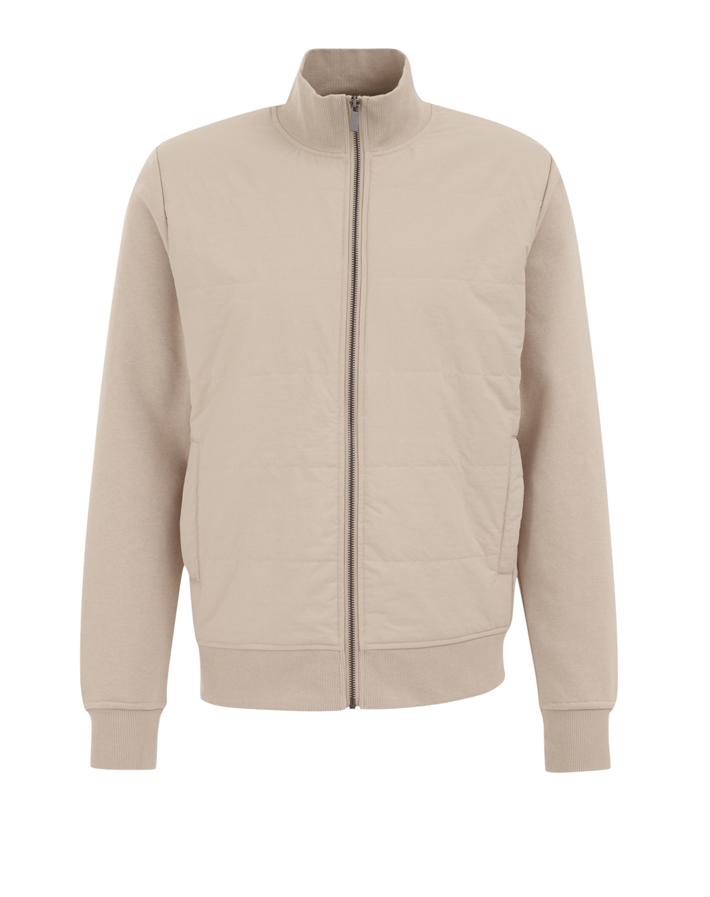 WE Fashion Кофта на молнии в Бежевый: спереди