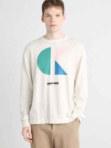 Calvin Klein Jeans Sweater in Beige: front