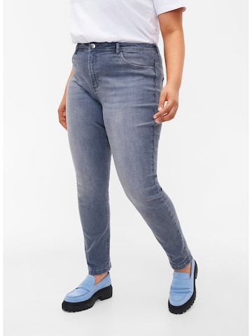 Zizzi Skinny Jeans 'Nille' in Grijs: voorkant