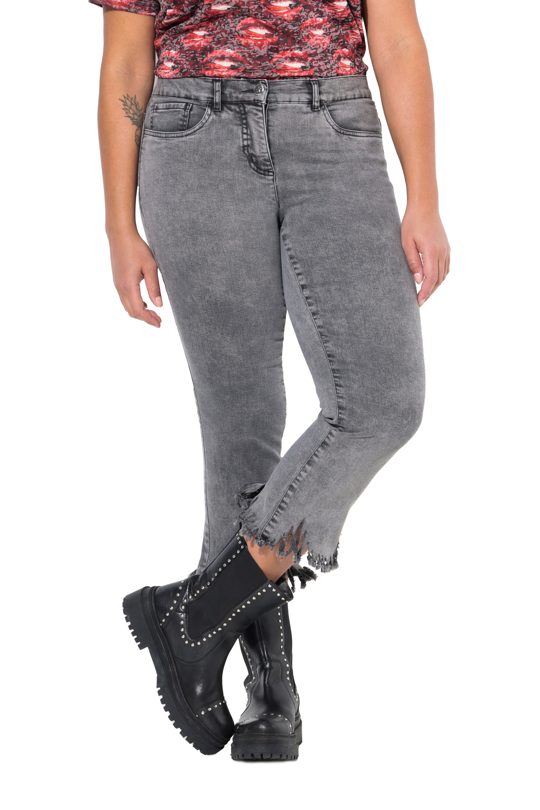 Angel of Style Flared Jeans in Grau: Vorderseite