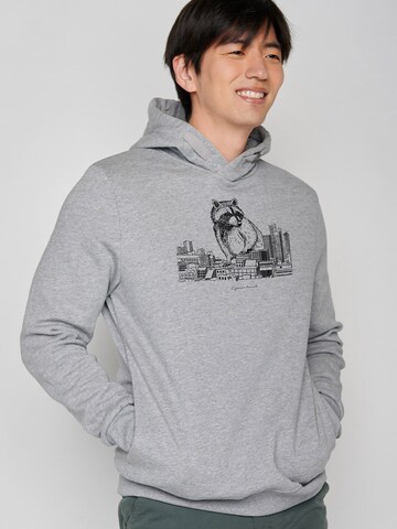 GREENBOMB Sweatshirt 'Animal Raccoon City' in Grey: front
