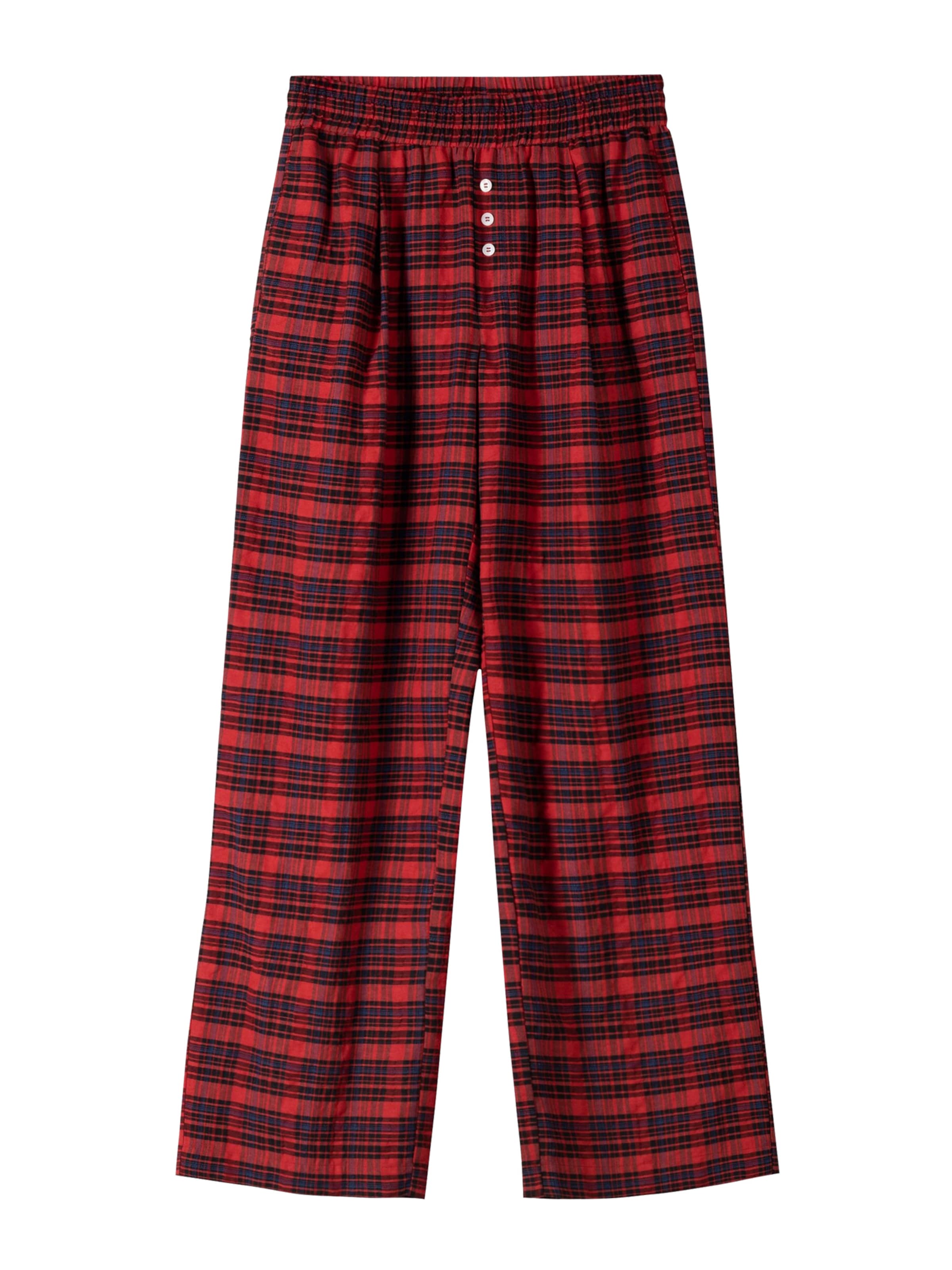 Bershka Lużny krój Cygaretki w kolorze czerwony: przód