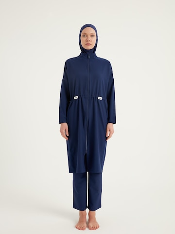 MARINA High neck Baddräktsklänning 'Marina Aufschrift M2507-2' i blå: framsida