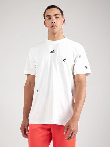 ADIDAS SPORTSWEARTehnička sportska majica 'Embroidery' - bijela boja: prednji dio