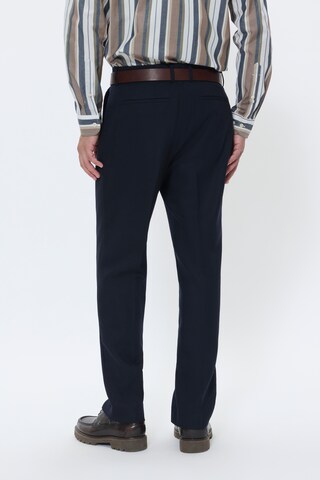 Matinique Tapered Bukser med lægfolder 'MAweller' i blå