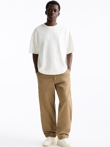 Pull&Bear Wide Leg Hose in Braun