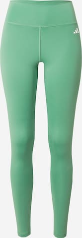 ADIDAS PERFORMANCE Skinny Workout Pants 'Essentials' in Green: front