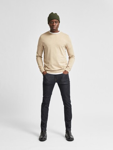 SELECTED HOMME Regular Fit Pullover 'Berg' in Beige