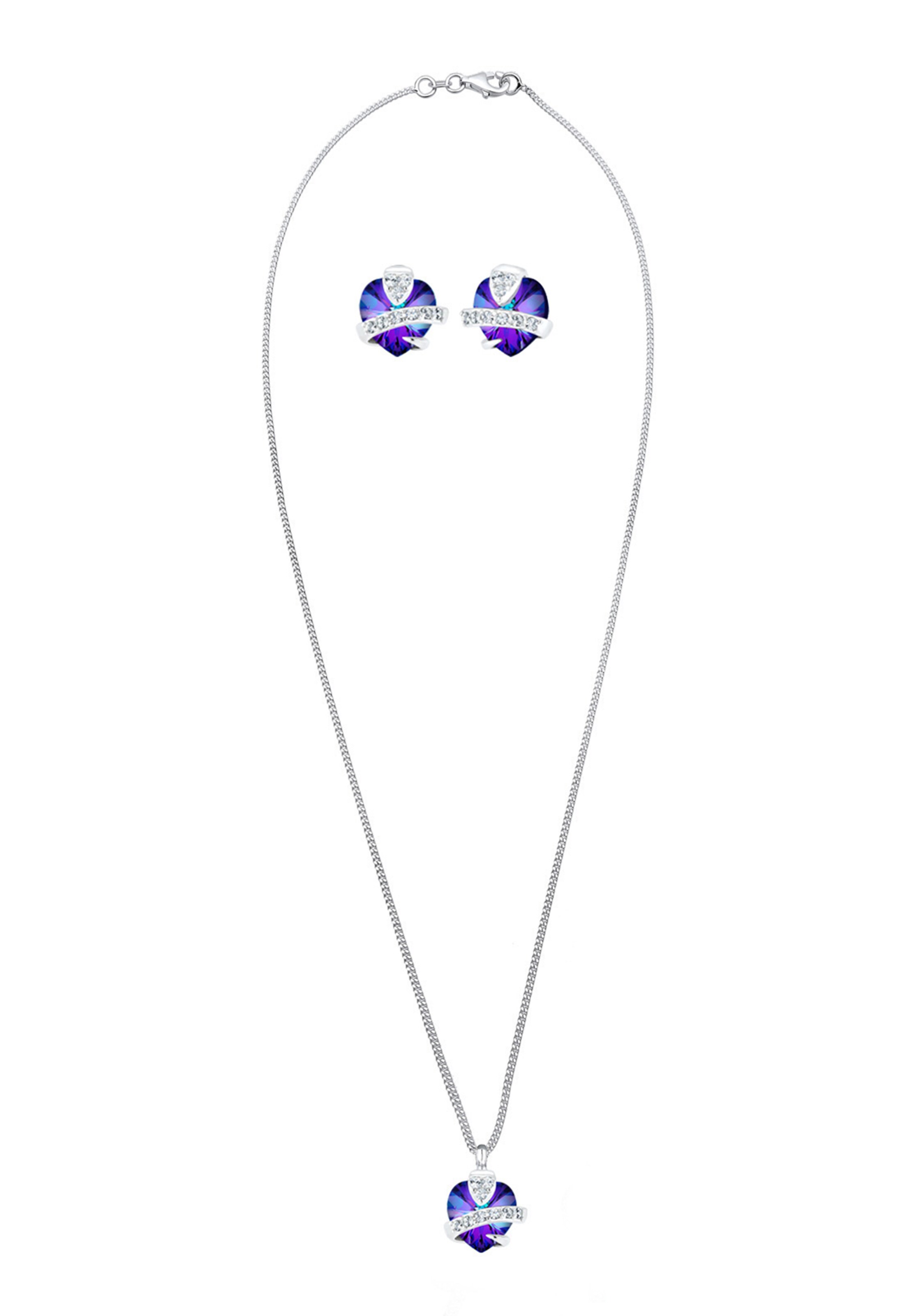 ELLI Schmuckset 'Herz' in Silber: Vorderseite