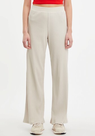 Tommy Jeans Wide Leg Hose in Beige: Vorderseite