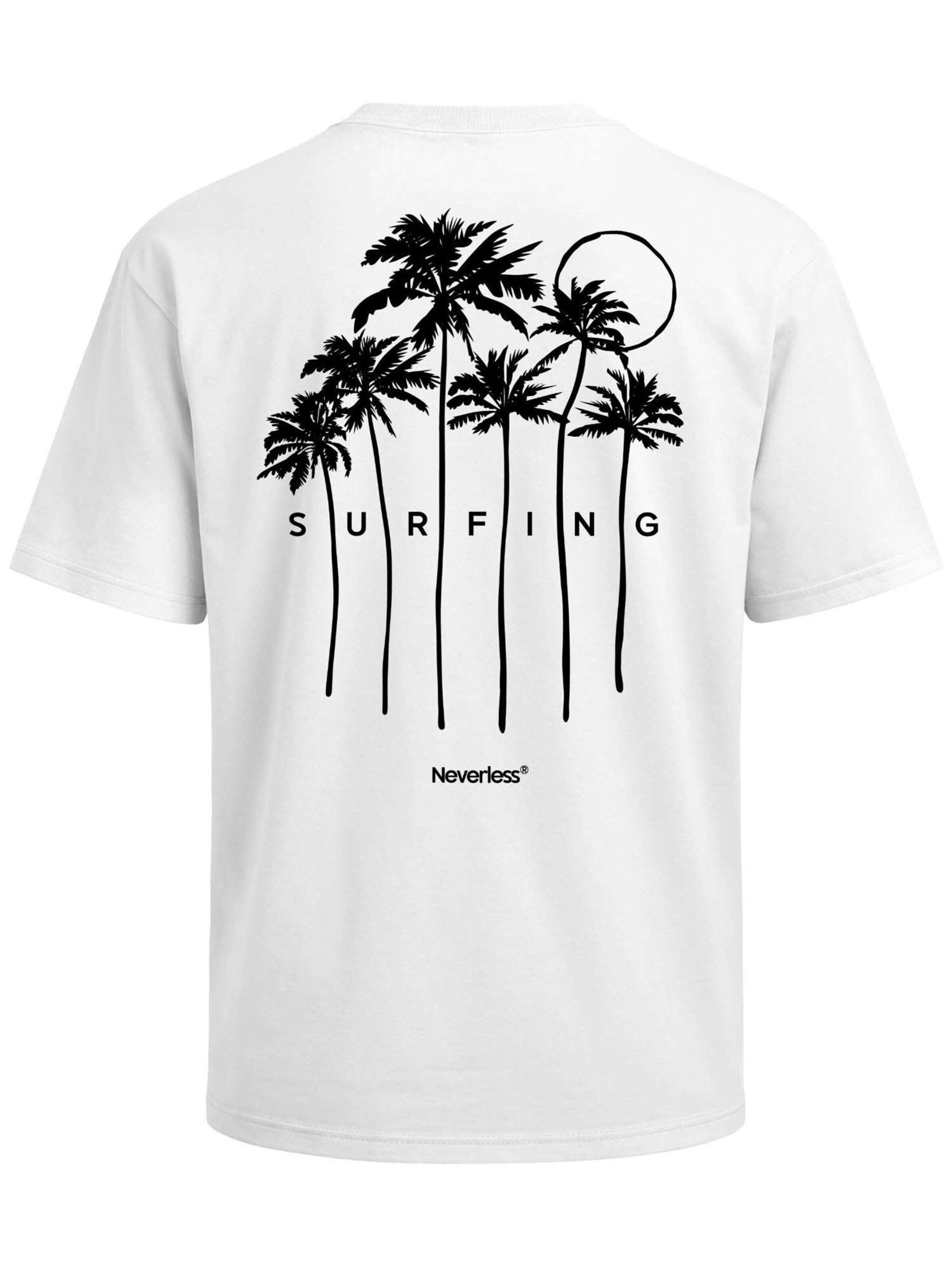 Neverless Shirt 'Palms Surfing' in White