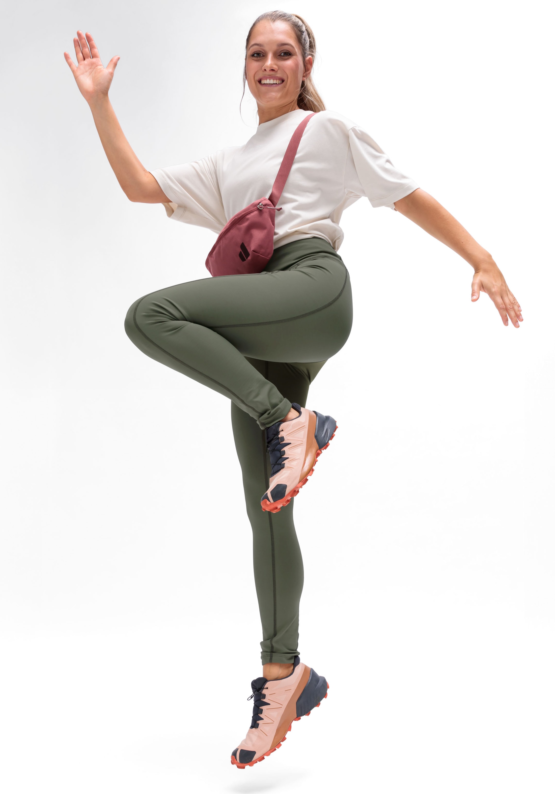 Maier Sports Skinny Leggings in Grün: Vorderseite