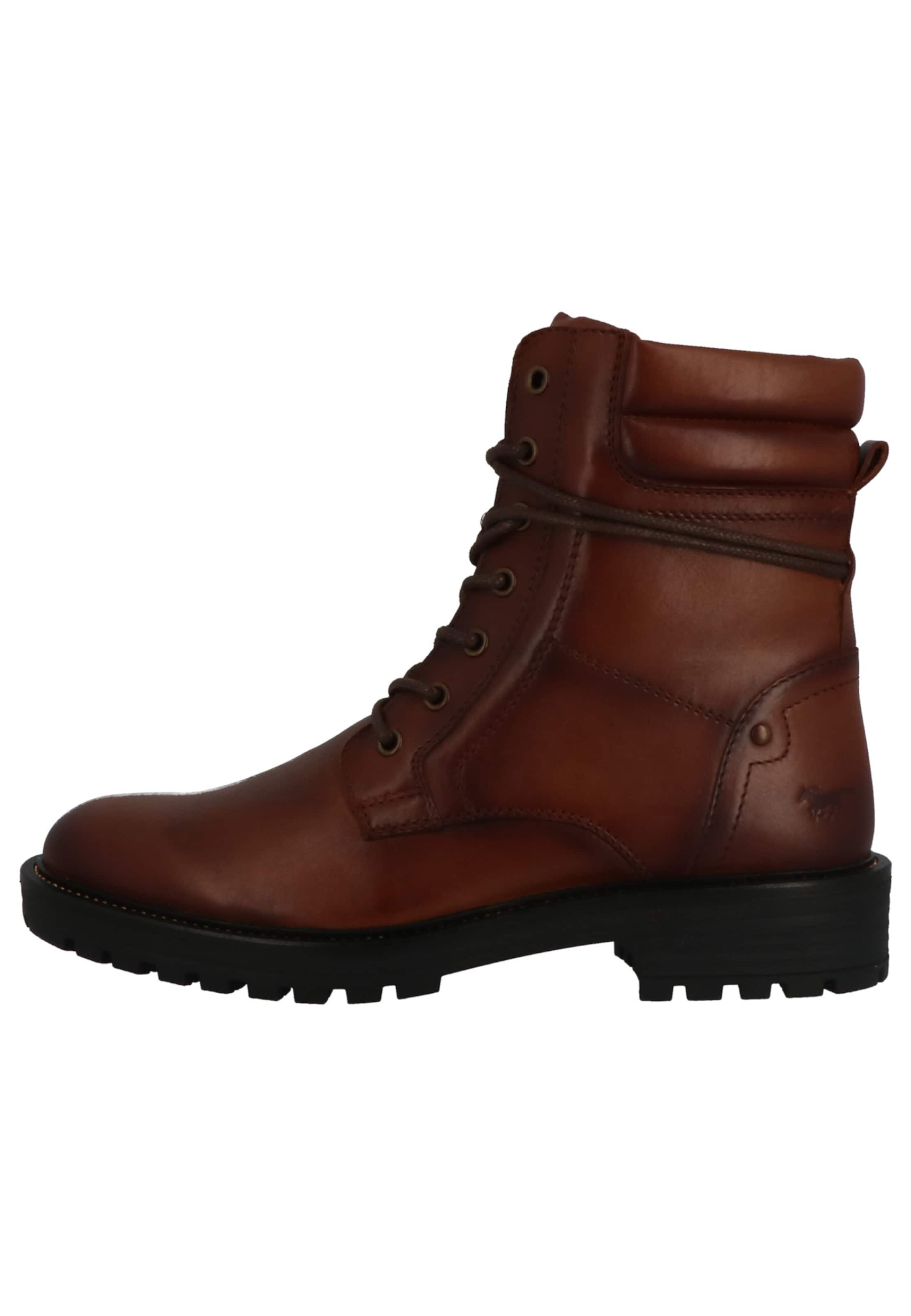 MUSTANG Lace-up bootie in Brown: front