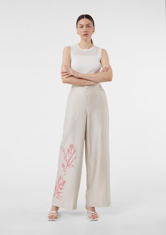 COMMA Loose fit Trousers in Beige: front