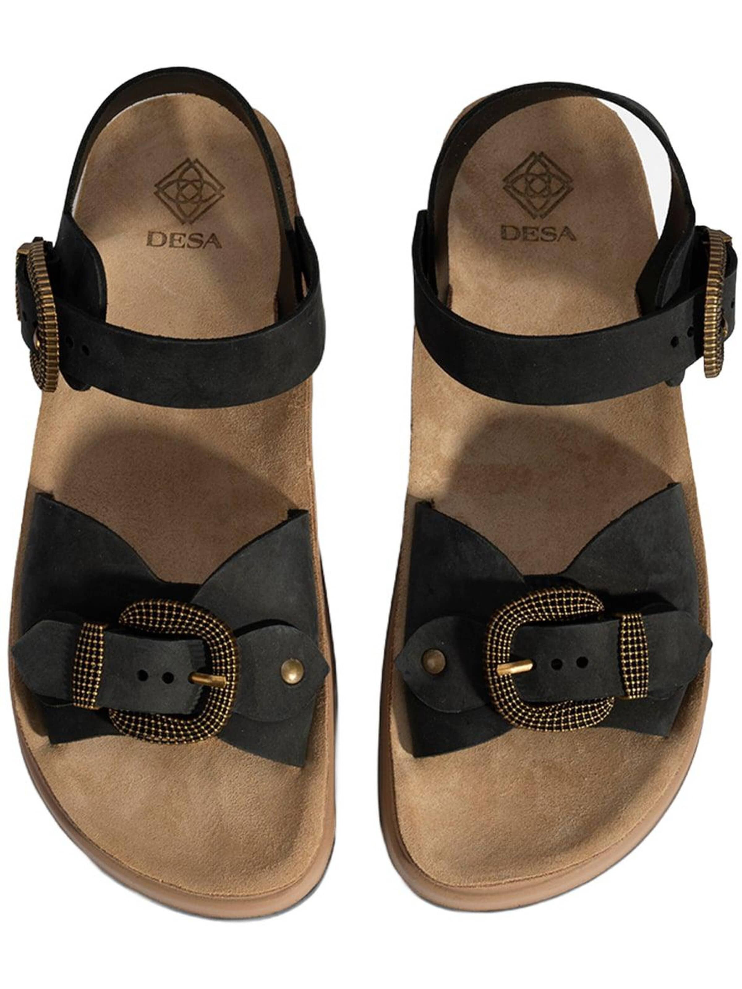 Desa Sandal 'Keilsandalen' in Black