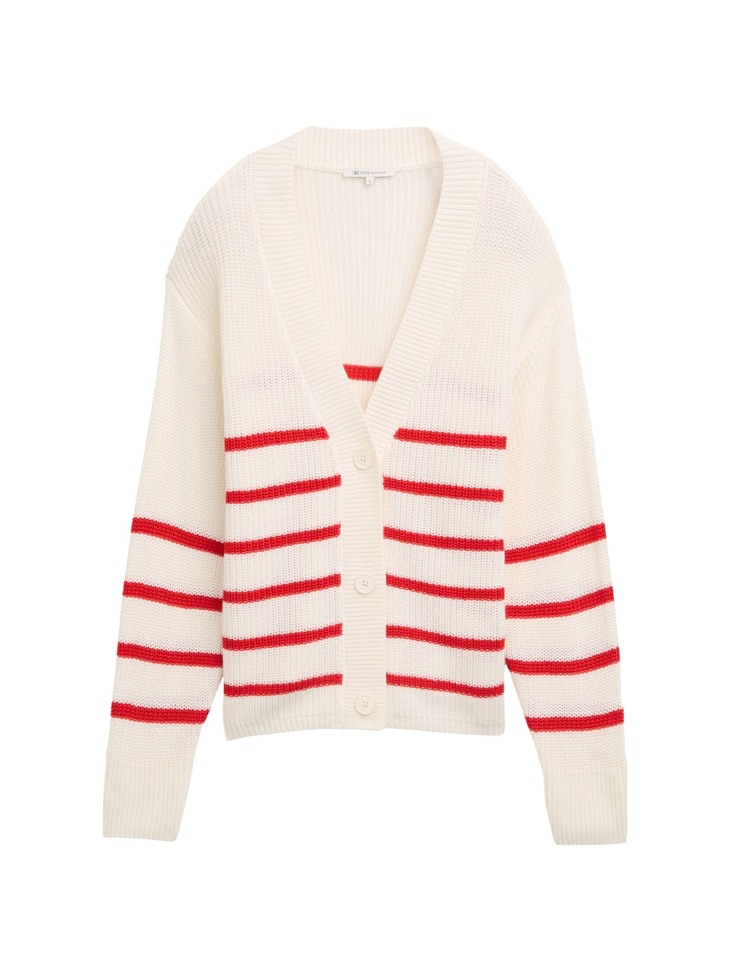 TOM TAILOR DENIM Knit cardigan in Red: front