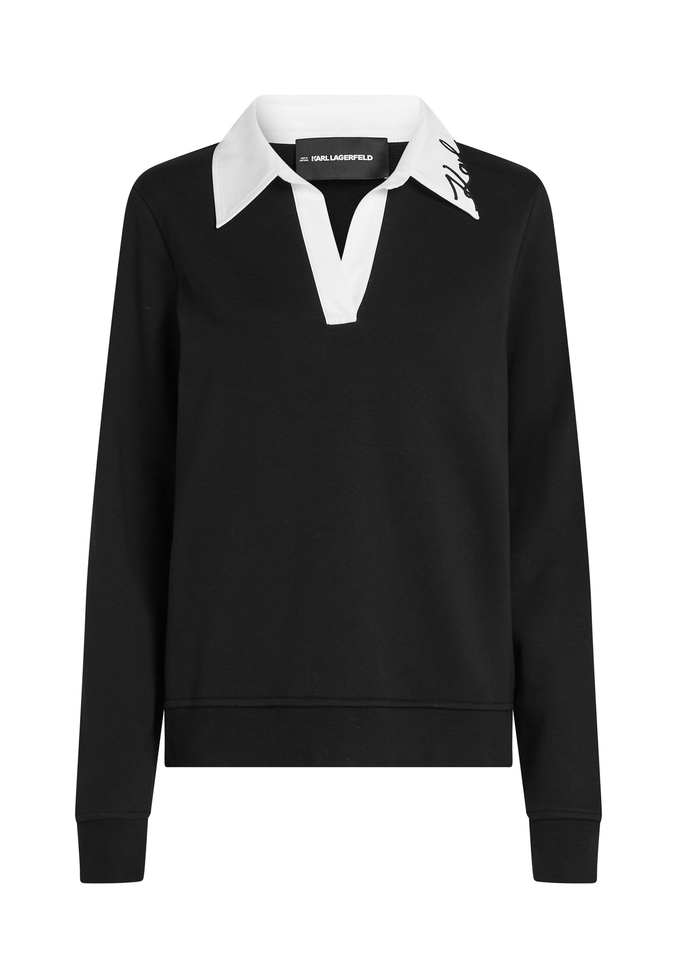 Karl LagerfeldSweater majica - crna boja: prednji dio