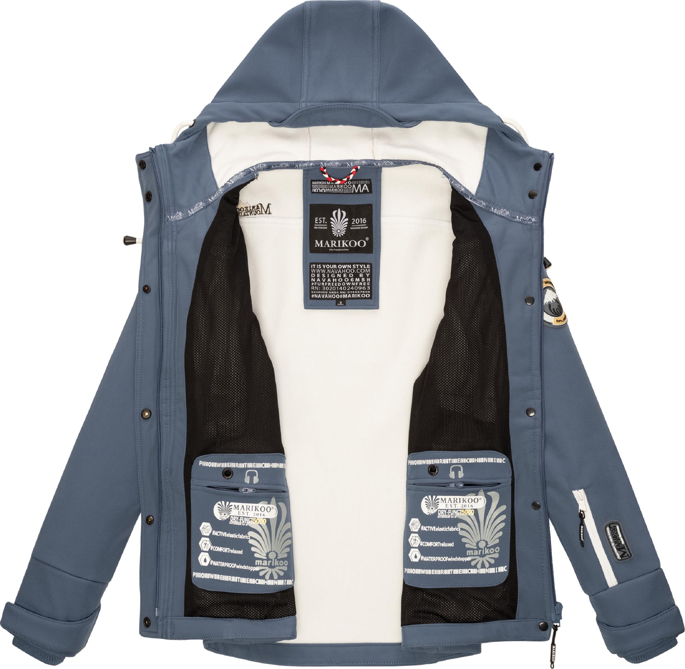 MARIKOO Functionele jas 'Kleinezicke' in Blauw