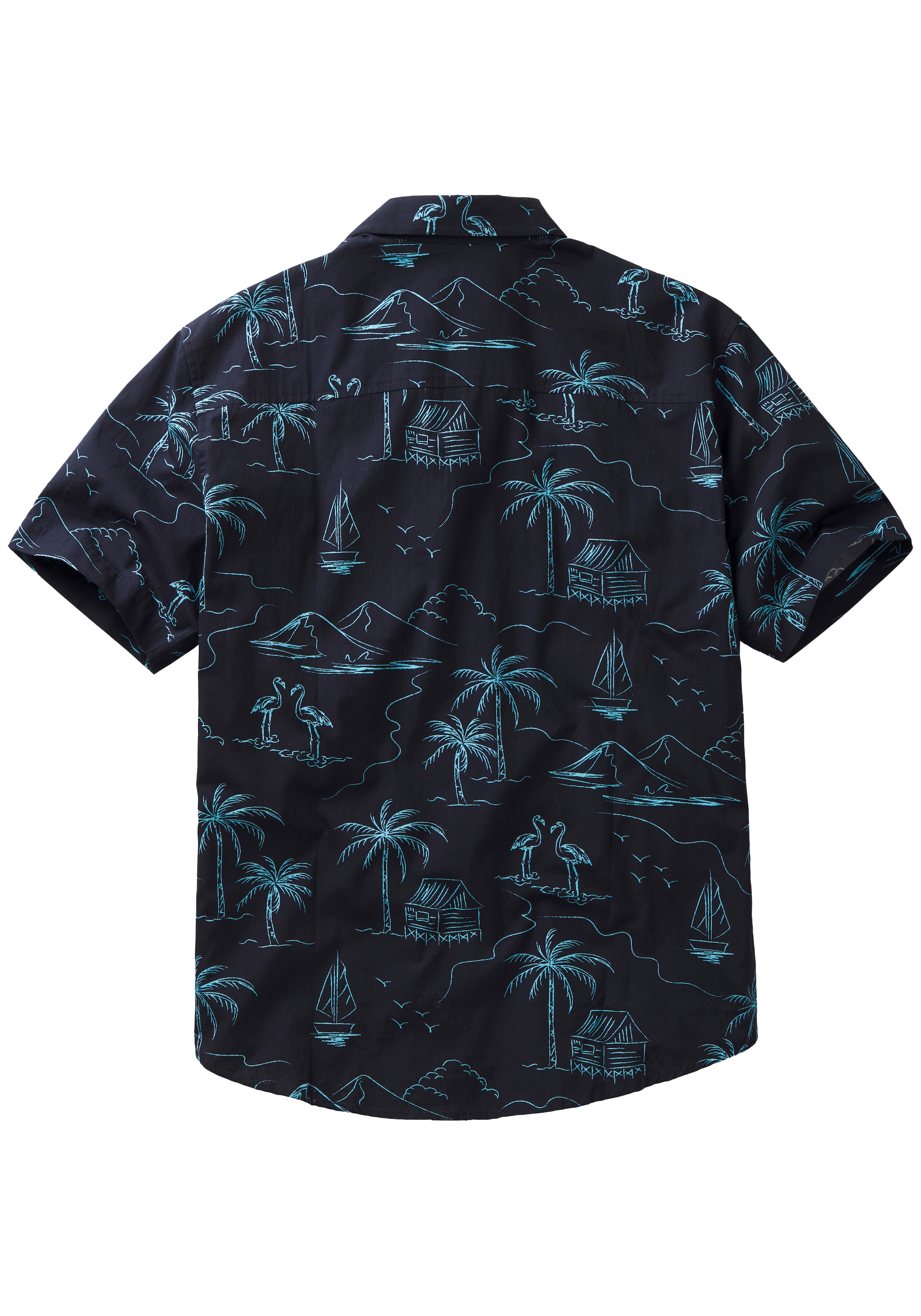 JOHN DEVIN Regular Fit Hemd 'Hawaii' in Blau