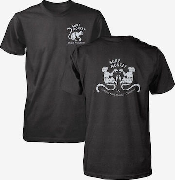 T-Shirt Surf Monkey en noir : devant