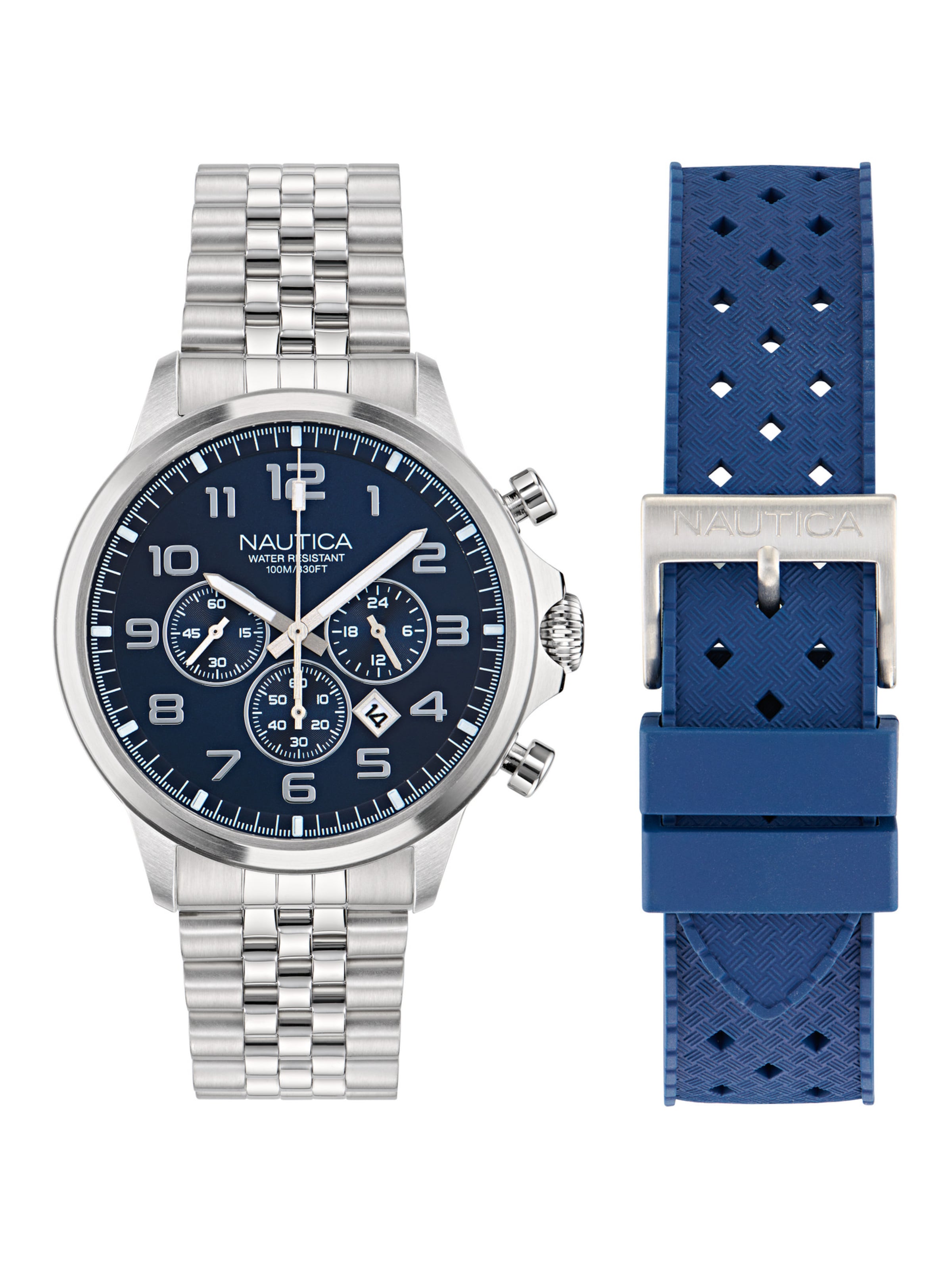 NAUTICA Analoog horloge 'BLUE OCEAN' in Zilver: voorkant