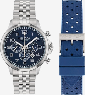 NAUTICA Analogt ur 'BLUE OCEAN' i sølv: forside