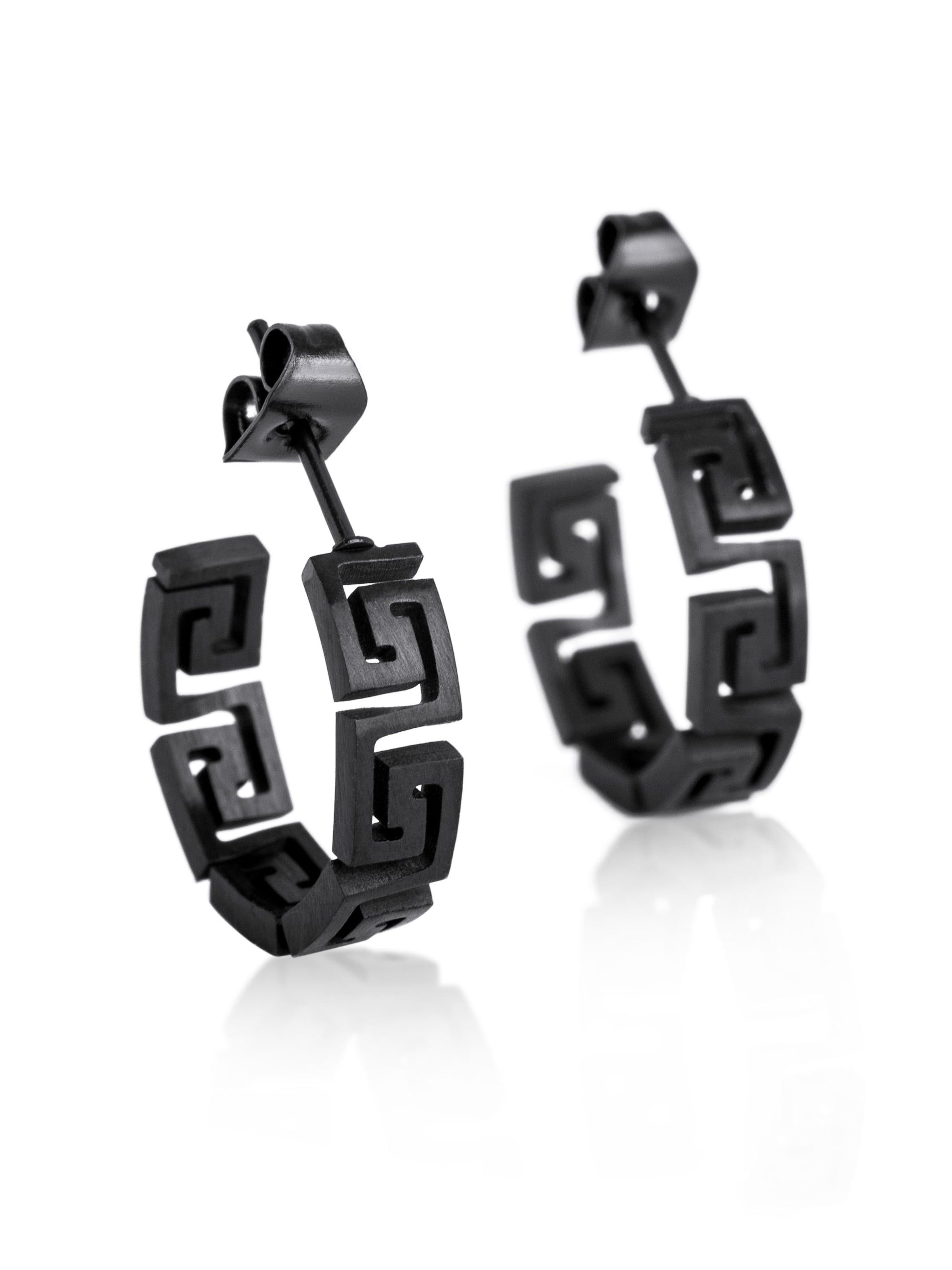 Akitsune Earrings 'Argius' in Black: front