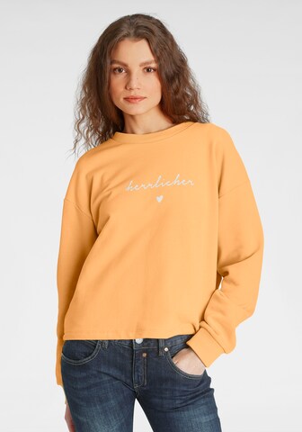Herrlicher Sweatshirt in Orange: predná strana