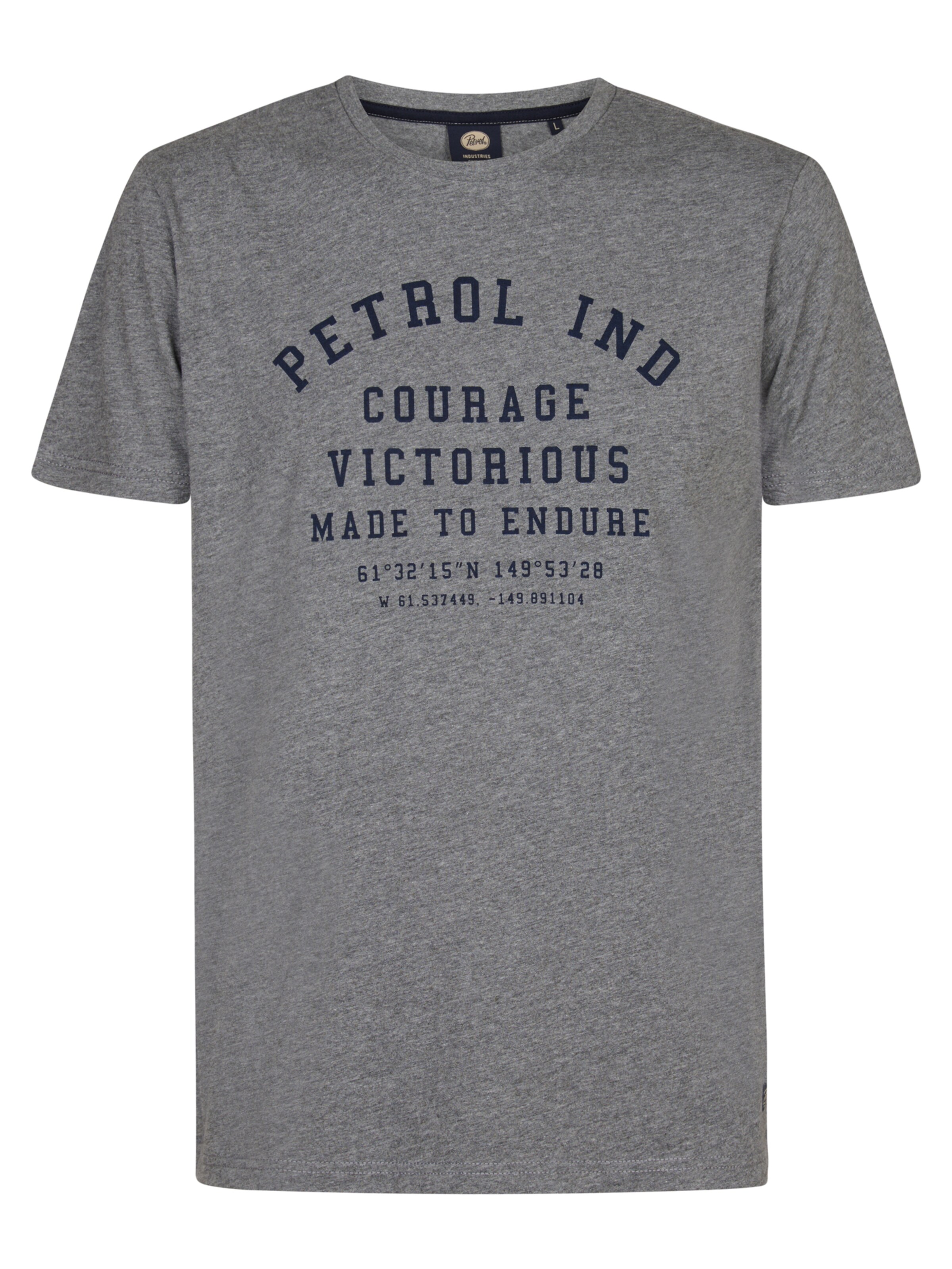 Petrol Industries Μπλουζάκι 'Castner' σε γκρι: μπροστά