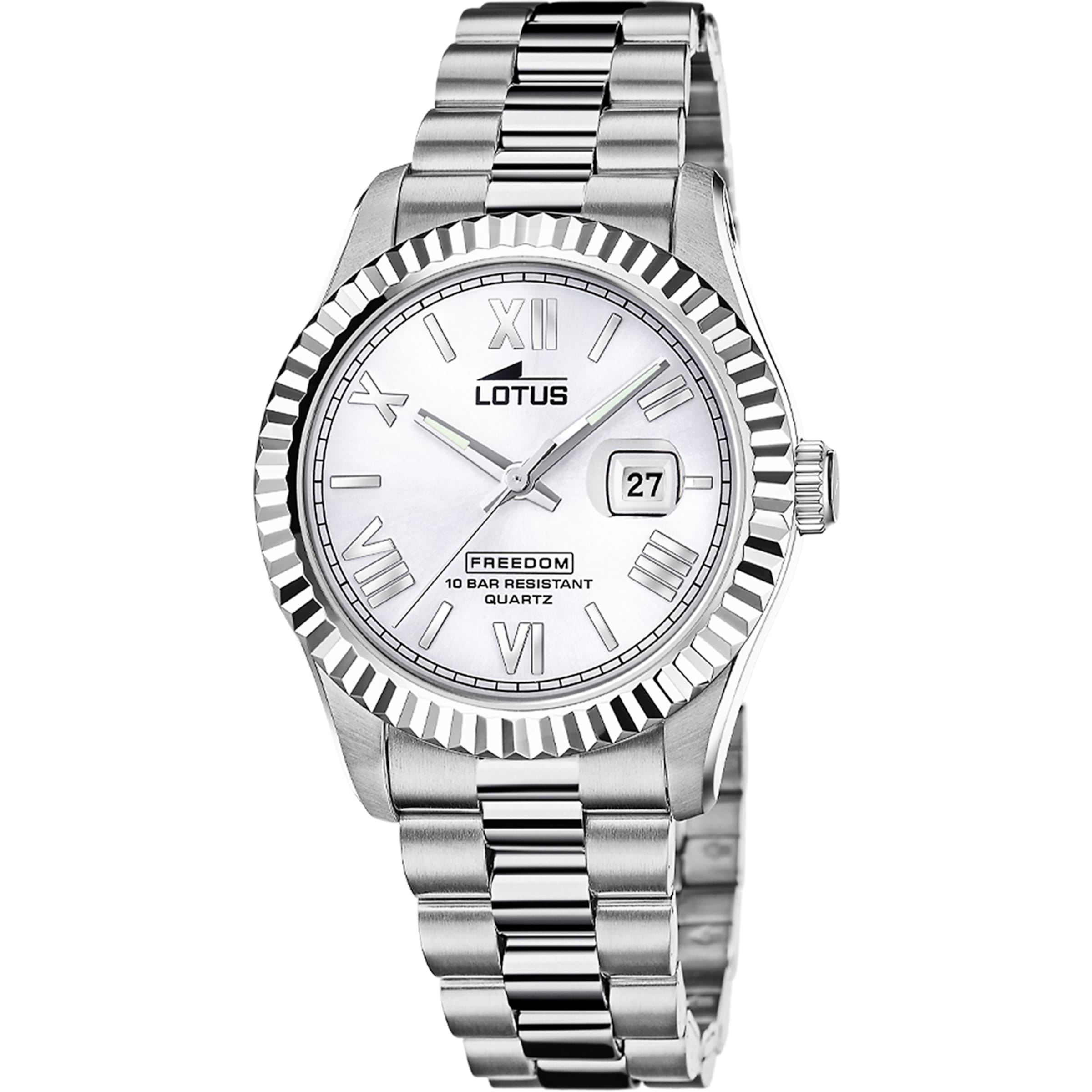 Lotus Analog Watch in Silver: front