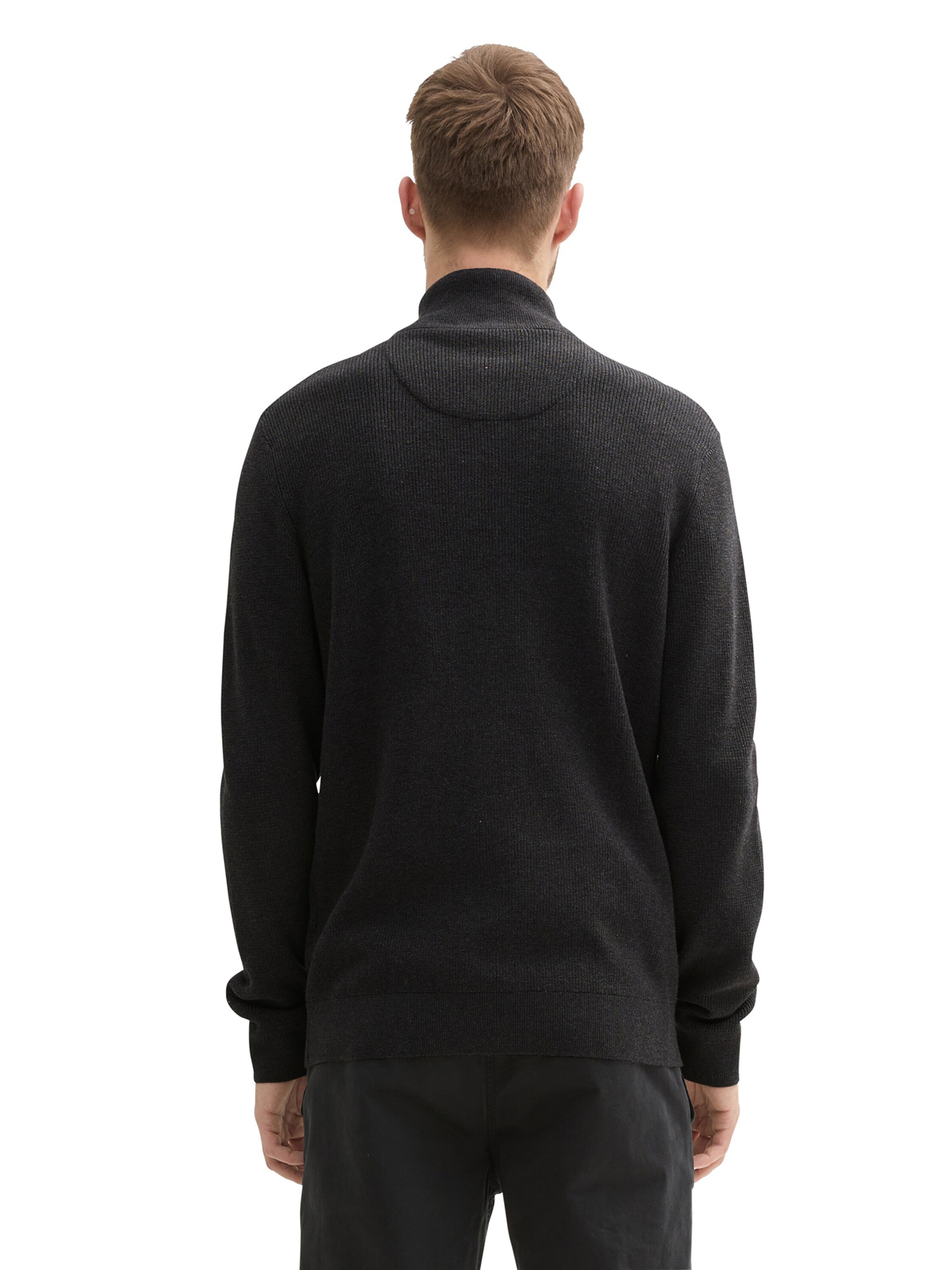 TOM TAILOR Sweater 'Troyer' in Black