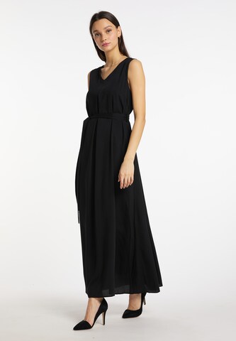 Robe de soirée Usha en noir : devant