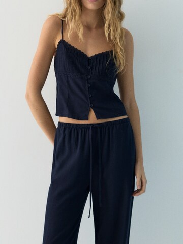 Pull&Bear Wide Leg Hose 'PACIFIC' in Blau