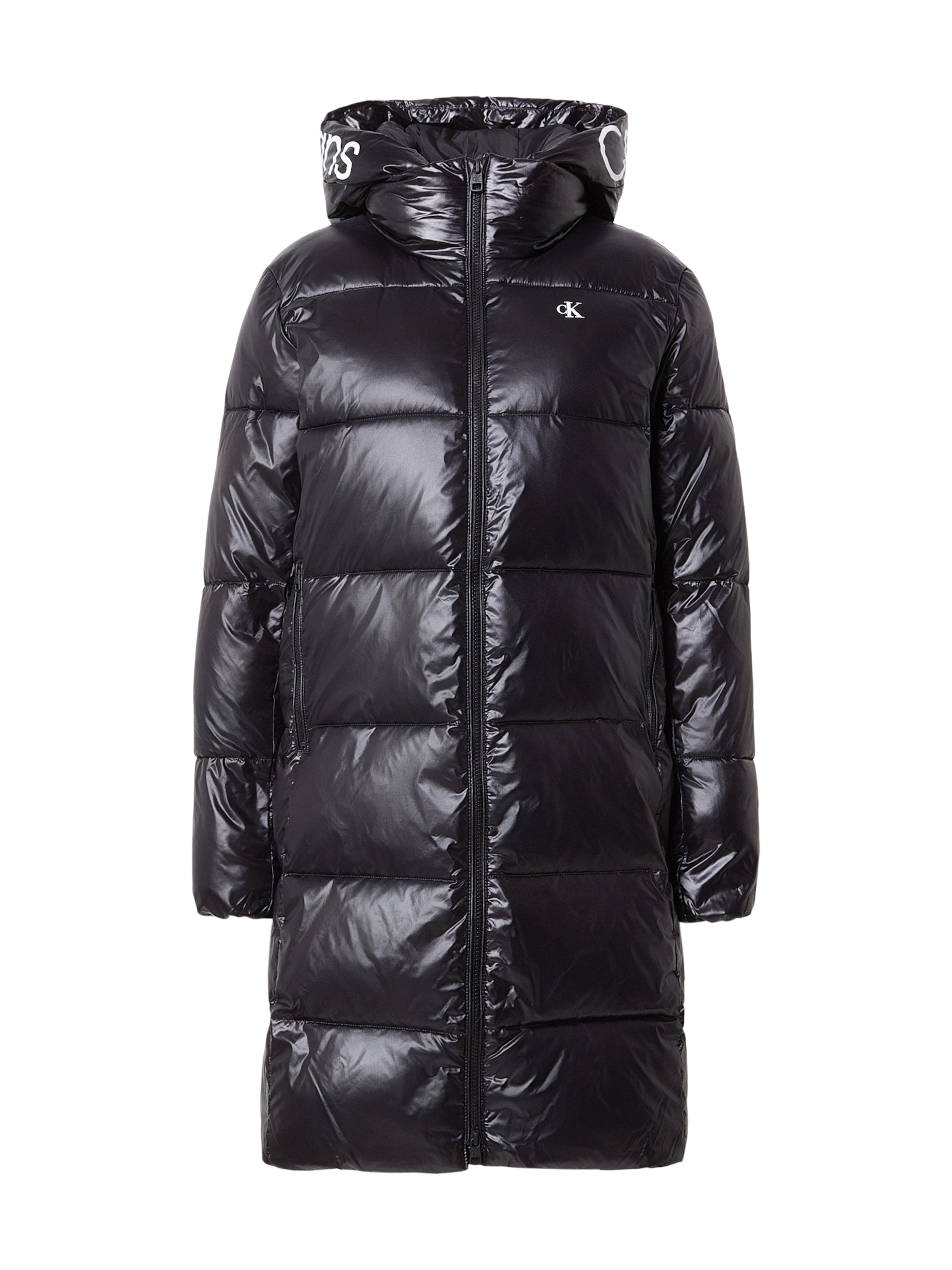 Calvin Klein Jeans Wintermantel in Zwart: voorkant