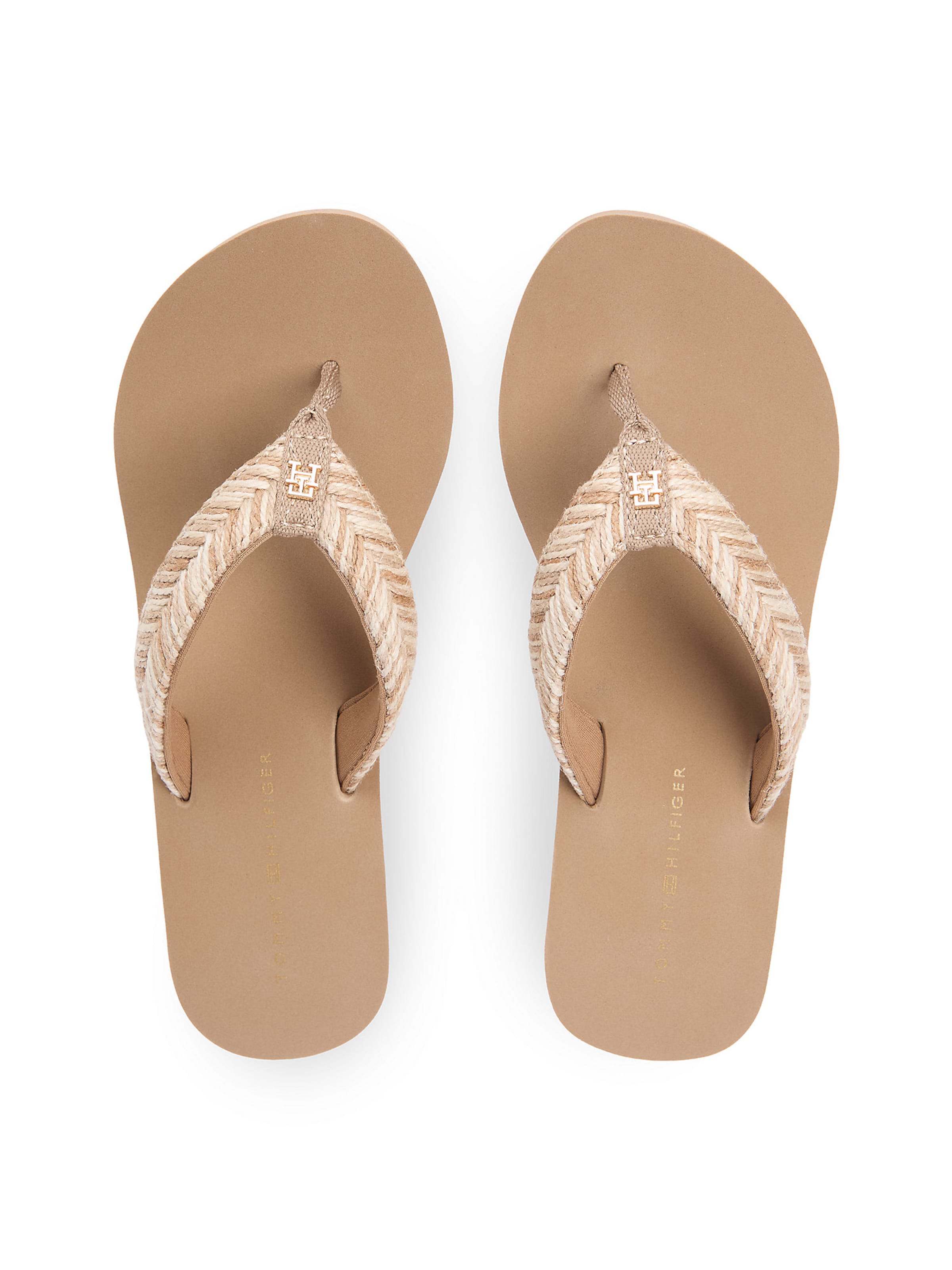 TOMMY HILFIGER Teenslipper in Beige