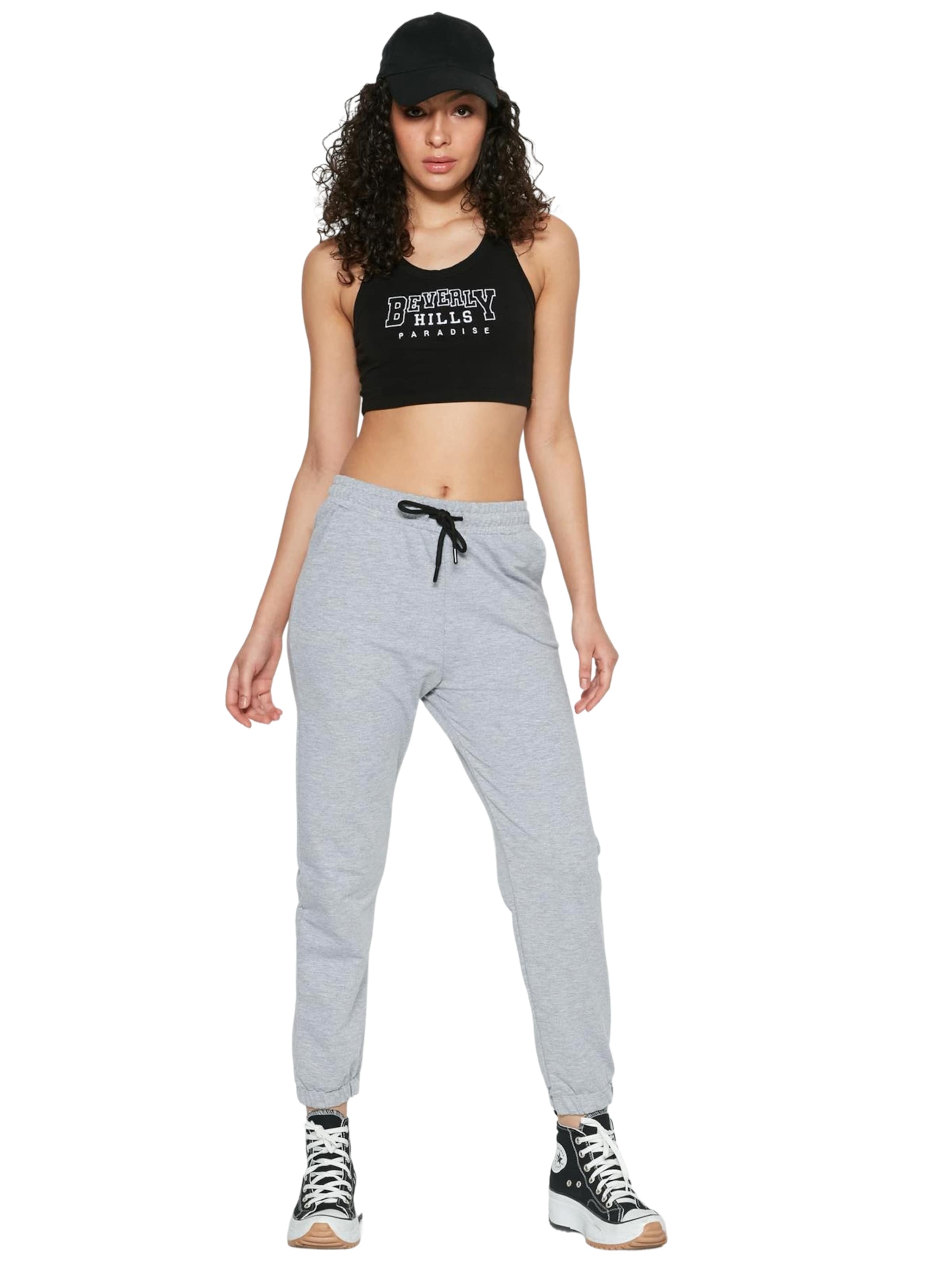 C&City Tapered Trousers in Grey: front