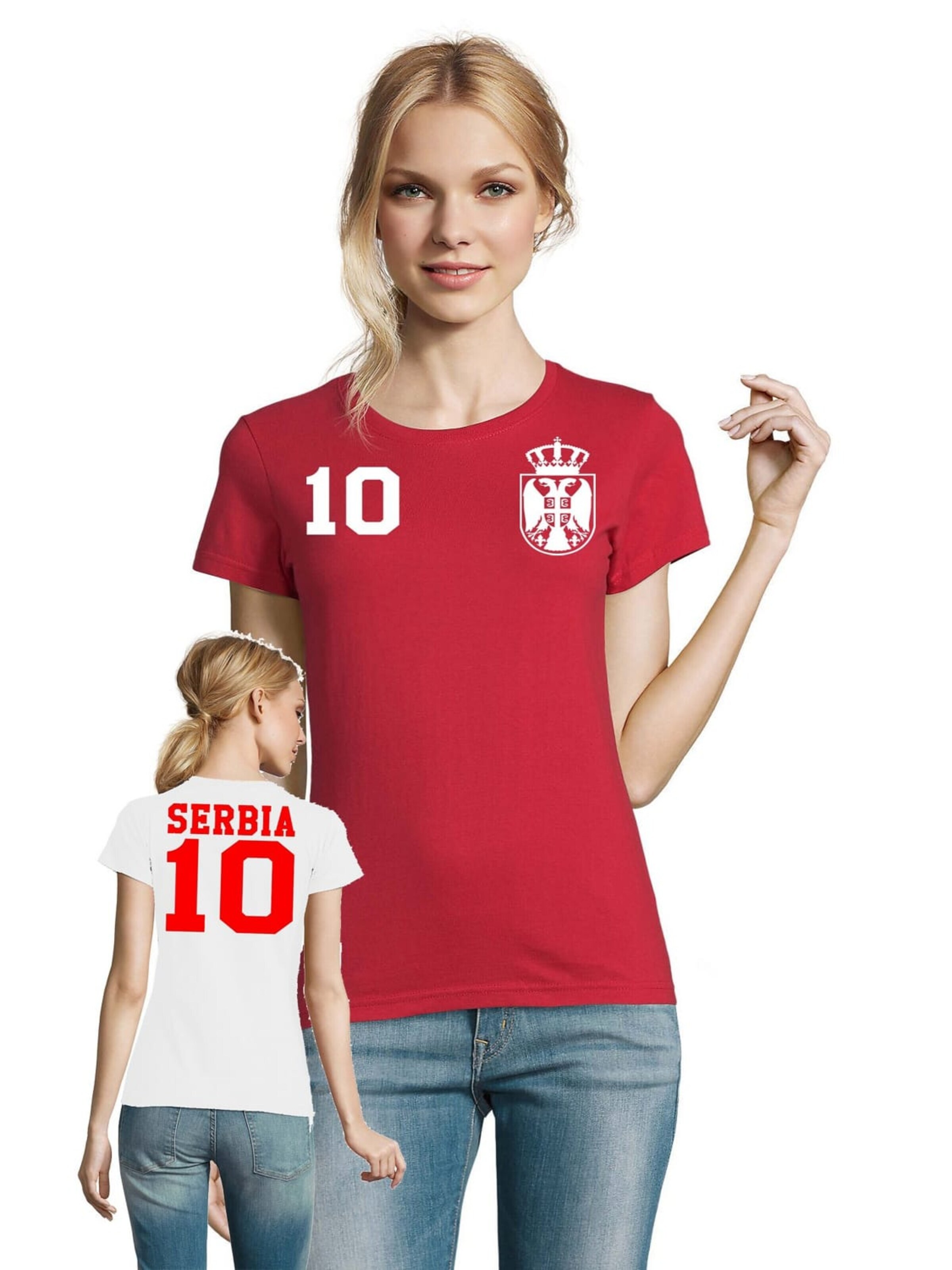 Blondie & Brownie Shirt 'Serbien' in White: front