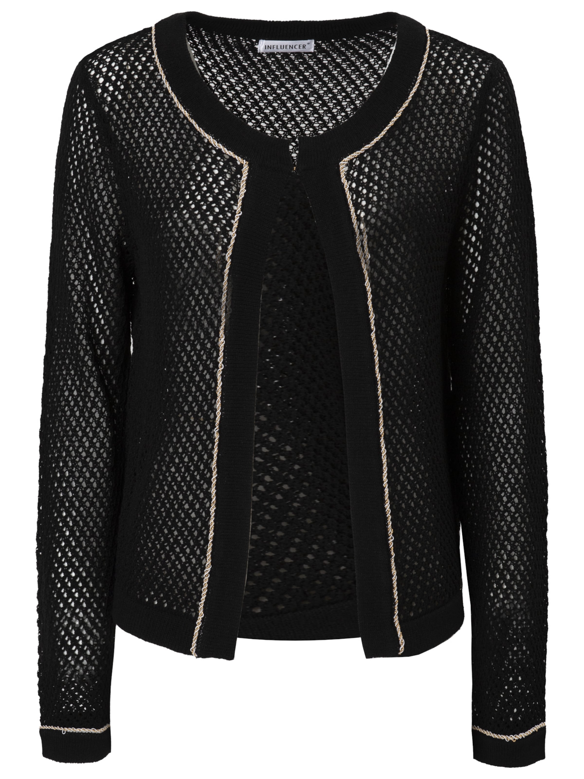Influencer Pletena jopa | črna barva: sprednja stran