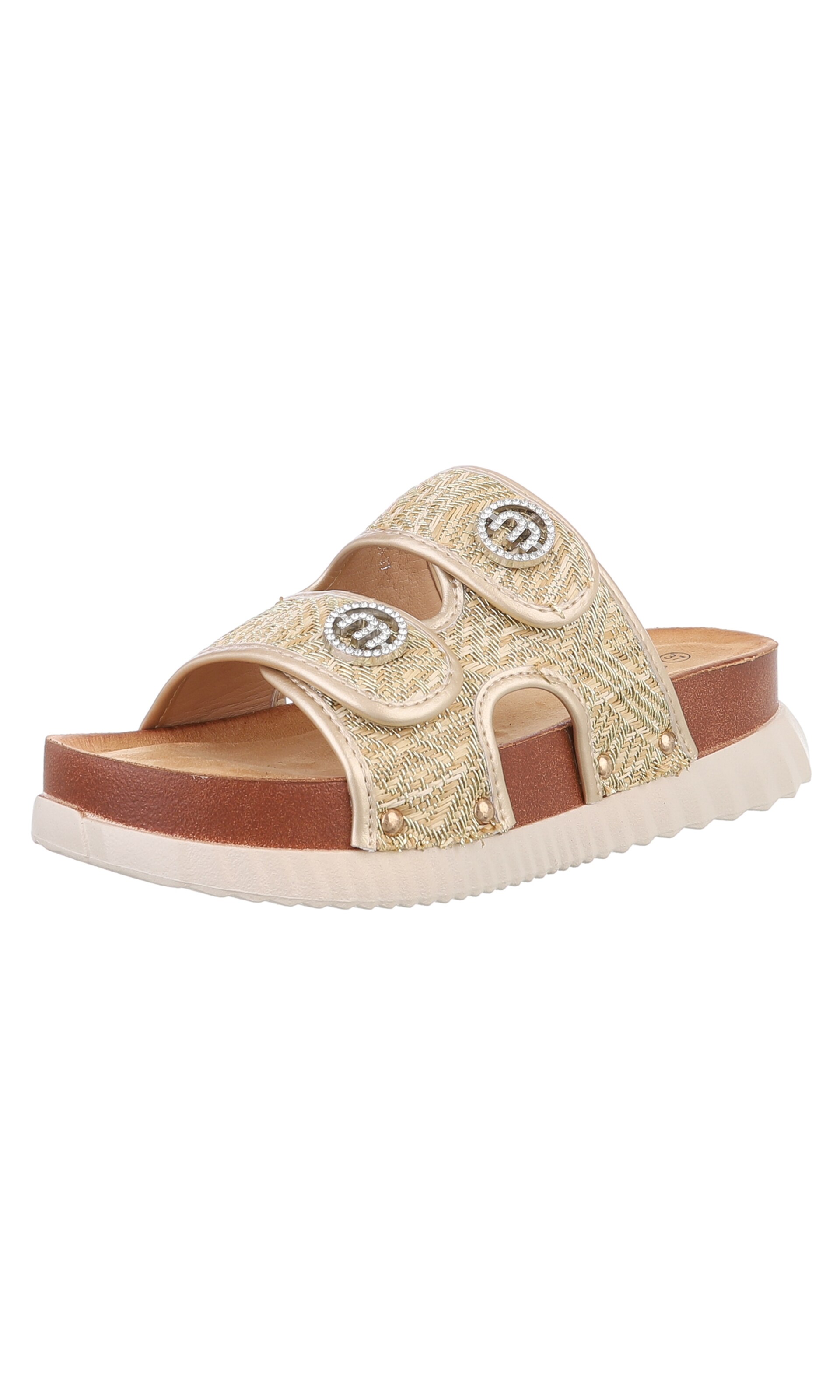 Ital-Design Pantolette in Beige: Vorderseite